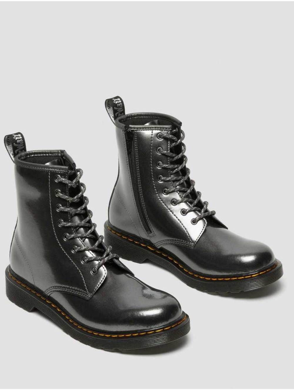 Dr. Martens 1460 Silver Metallic 8‑Eye Lace-Up Boots size 1